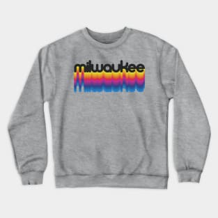 Milwaukee Retro 70s Rainbow Pride Crewneck Sweatshirt
